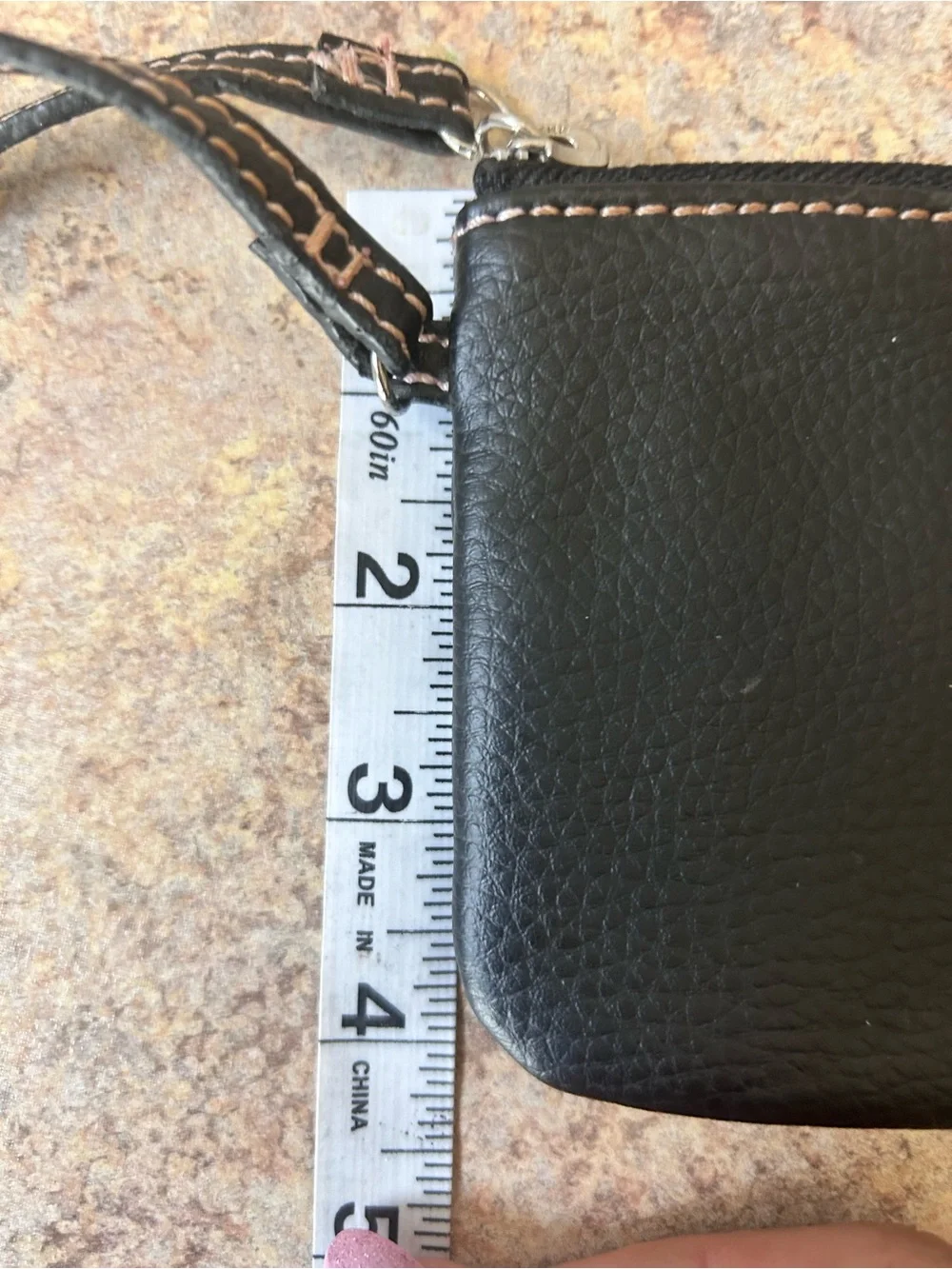 Y2K Victoria’s Secret 6x4 Black Leather Wristlet with big silver buckle